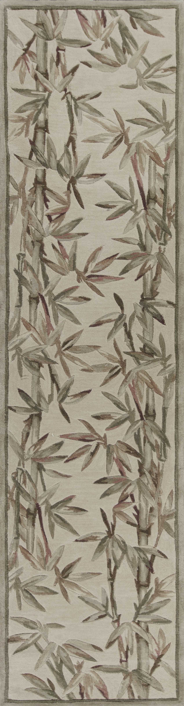 Rugs Runner Rugs 2'6" x 10' Runner Wool Ivory Area Rug 3010 HomeRoots