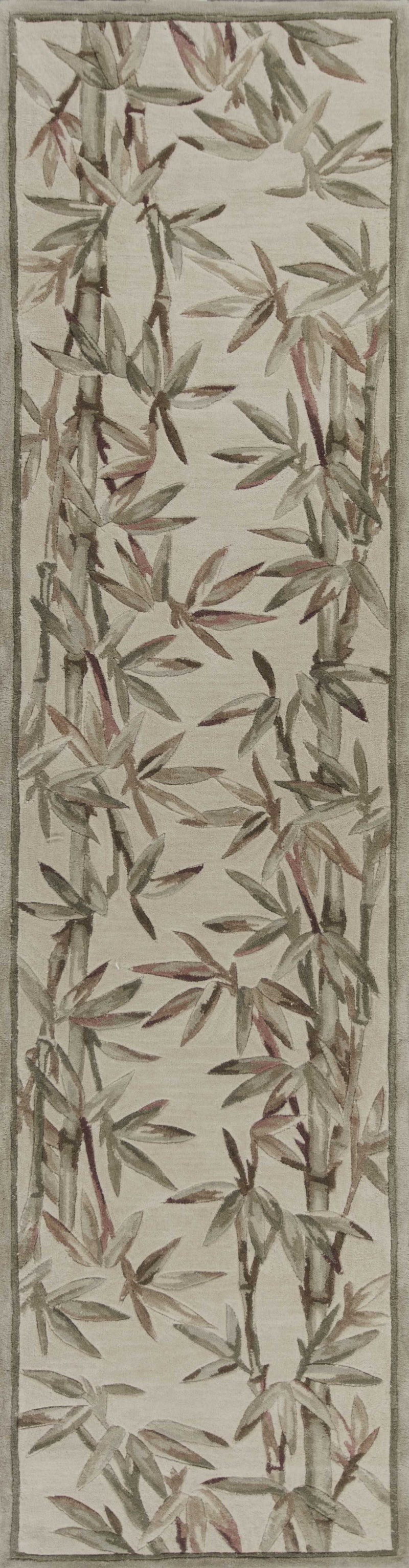 Rugs Runner Rugs 2'6" x 10' Runner Wool Ivory Area Rug 3010 HomeRoots