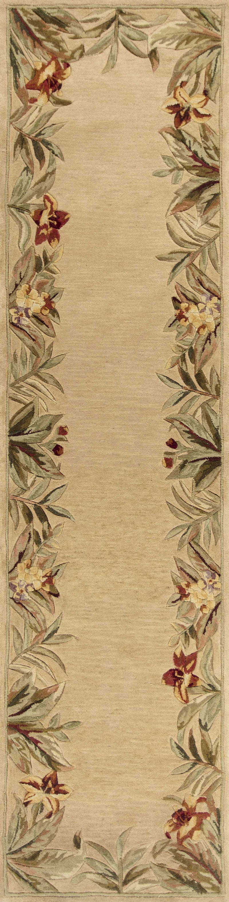 Rugs Runner Rugs - 2'6" x 10' Runner Wool Ivory Area Rug HomeRoots