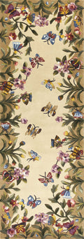 Rugs Runner Rugs - 2'6" x 8' Runner Wool Antique Beige Area Rug HomeRoots