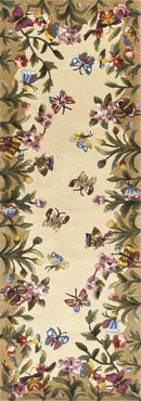 Rugs Runner Rugs - 2'6" x 8' Runner Wool Antique Beige Area Rug HomeRoots