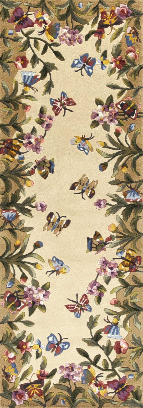 Rugs Runner Rugs - 2'6" x 8' Runner Wool Antique Beige Area Rug HomeRoots