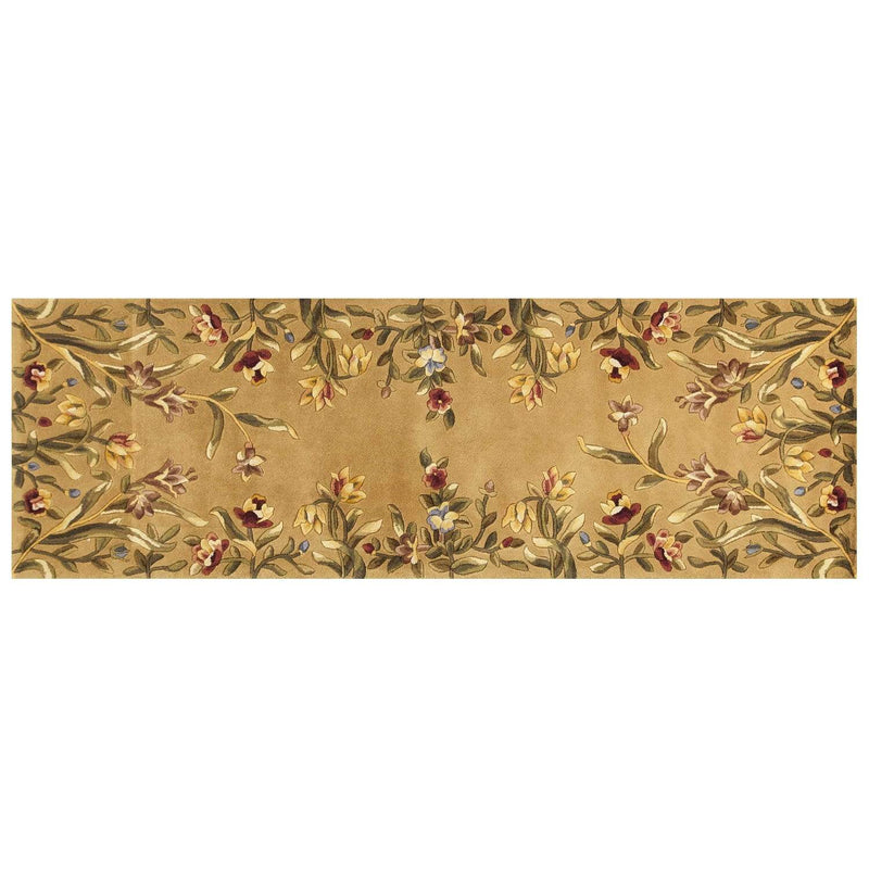 Rugs Runner Rugs - 2'6" x 8' Runner Wool Gold Area Rug HomeRoots
