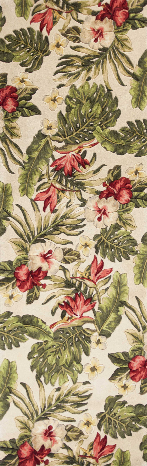 Rugs Runner Rugs 2'6" x 8' Runner Wool Ivory Area Rug 2796 HomeRoots