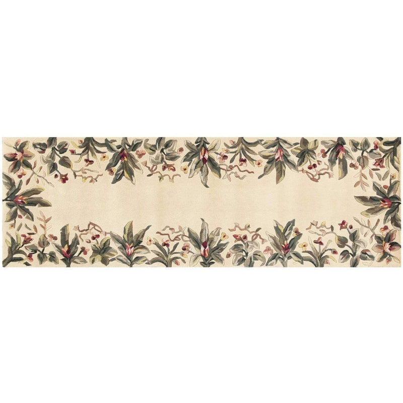 Rugs Runner Rugs - 2'6" x 8' Runner Wool Ivory Area Rug HomeRoots