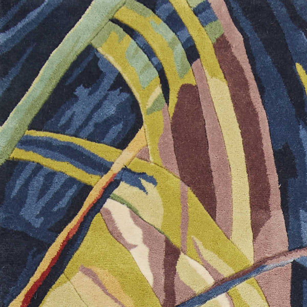 Rugs Runner Rugs - 2'6" x 8' Runner Wool Ivory/Blue Area Rug HomeRoots