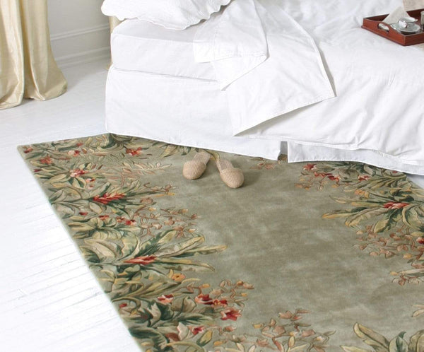 Rugs Runner Rugs - 2'6" x 8' Runner Wool Sage Area Rug HomeRoots