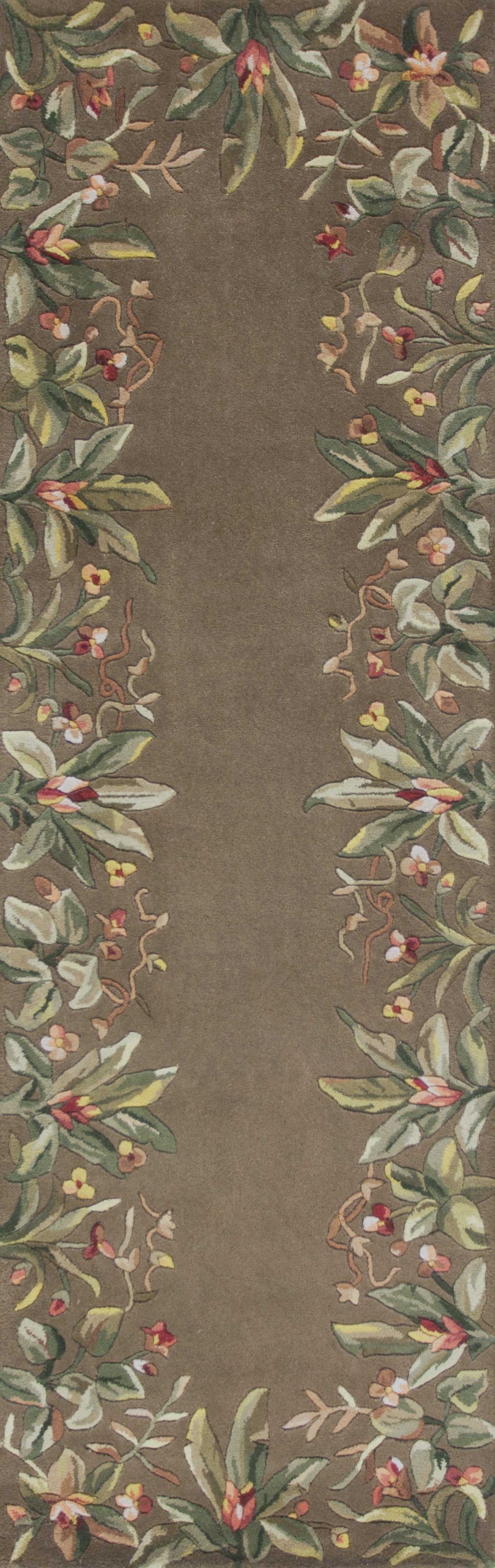 Rugs Runner Rugs - 2'6" x 8' Runner Wool Taupe Area Rug HomeRoots