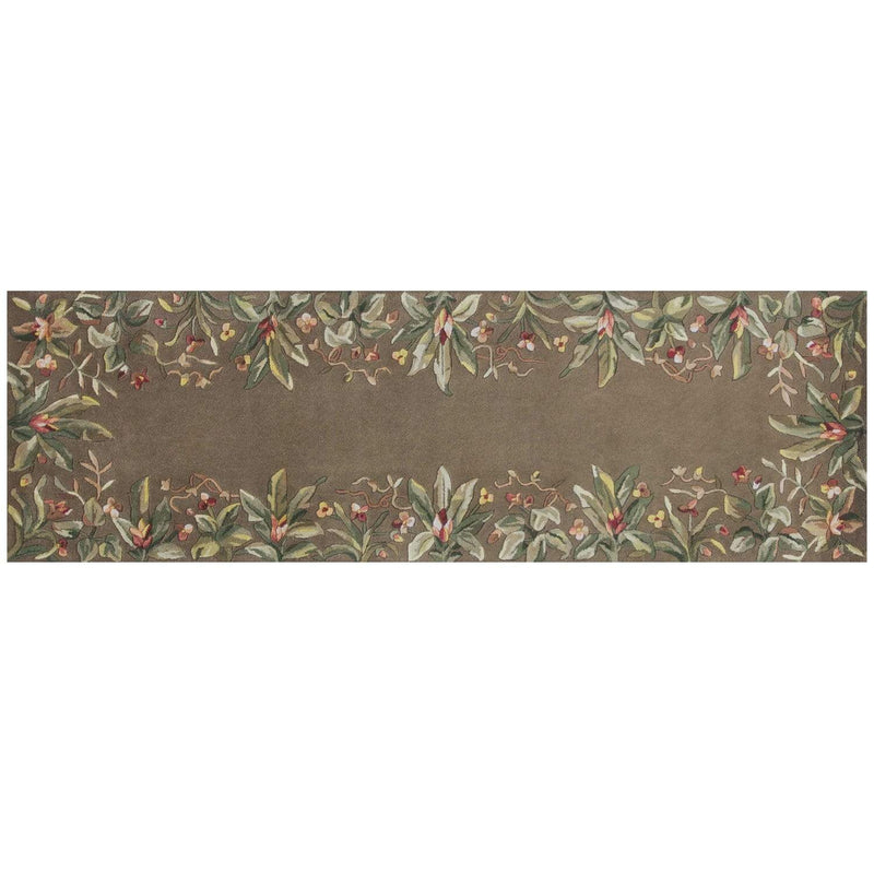 Rugs Runner Rugs - 2'6" x 8' Runner Wool Taupe Area Rug HomeRoots