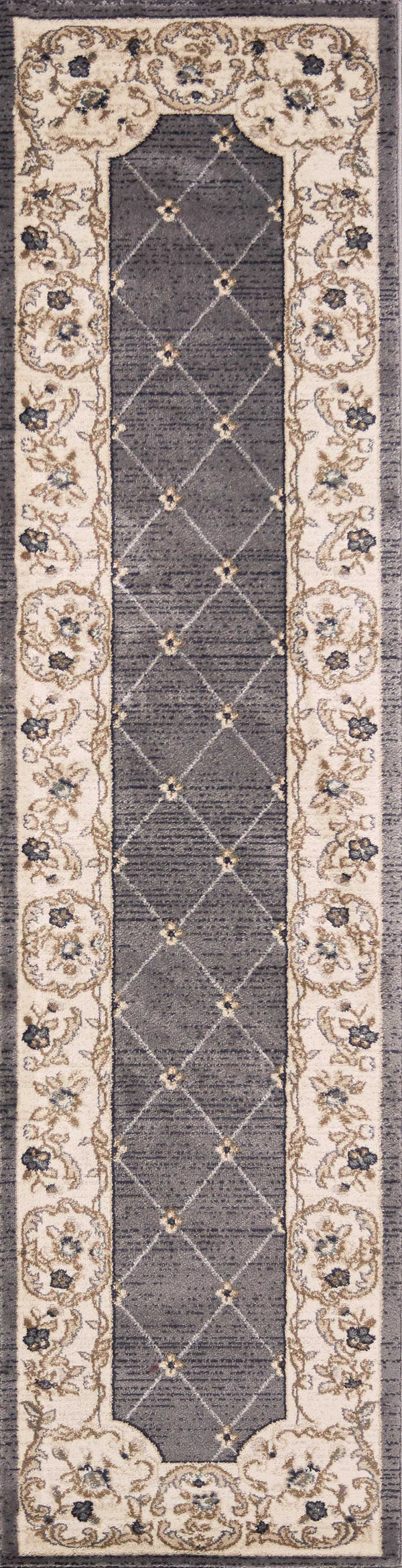 Rugs Runner Rugs 2' x 7'7" Runner Polypropylene Grey/Ivory Area Rug 3447 HomeRoots