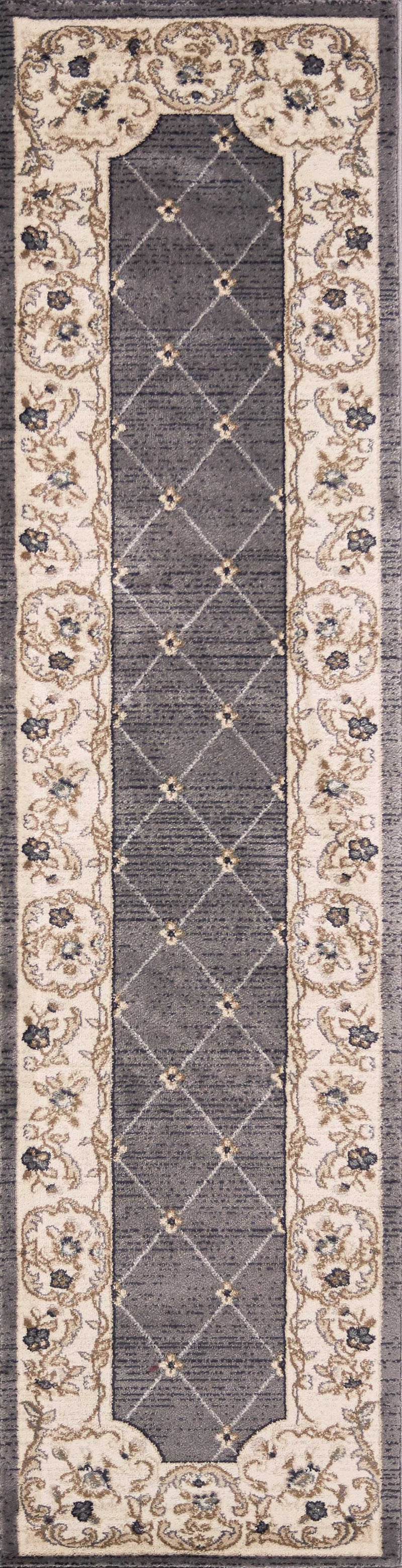Rugs Runner Rugs 2' x 7'7" Runner Polypropylene Grey/Ivory Area Rug 3447 HomeRoots