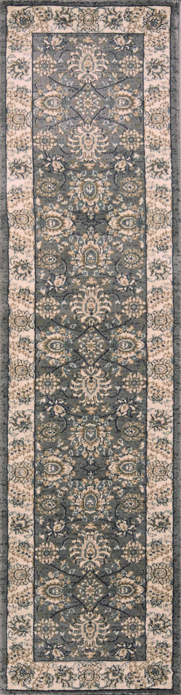 Rugs Runner Rugs - 2' x 7'7" Runner Polypropylene Grey/Ivory Area Rug HomeRoots