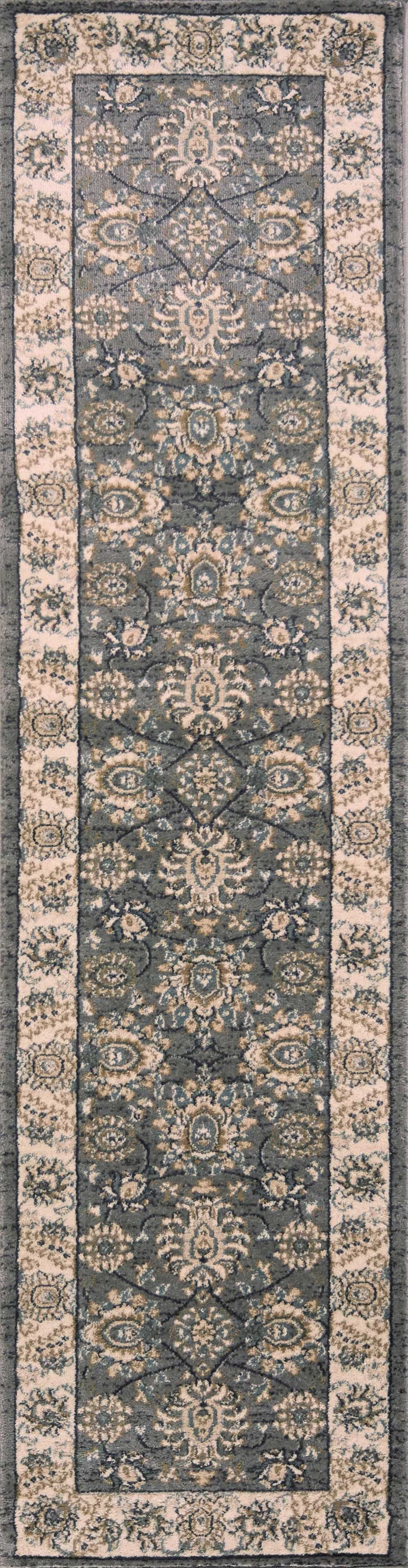 Rugs Runner Rugs - 2' x 7'7" Runner Polypropylene Grey/Ivory Area Rug HomeRoots