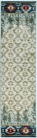 Rugs Runner Rugs 2' x 7'7" Runner Polypropylene Ivory Area Rug 3437 HomeRoots