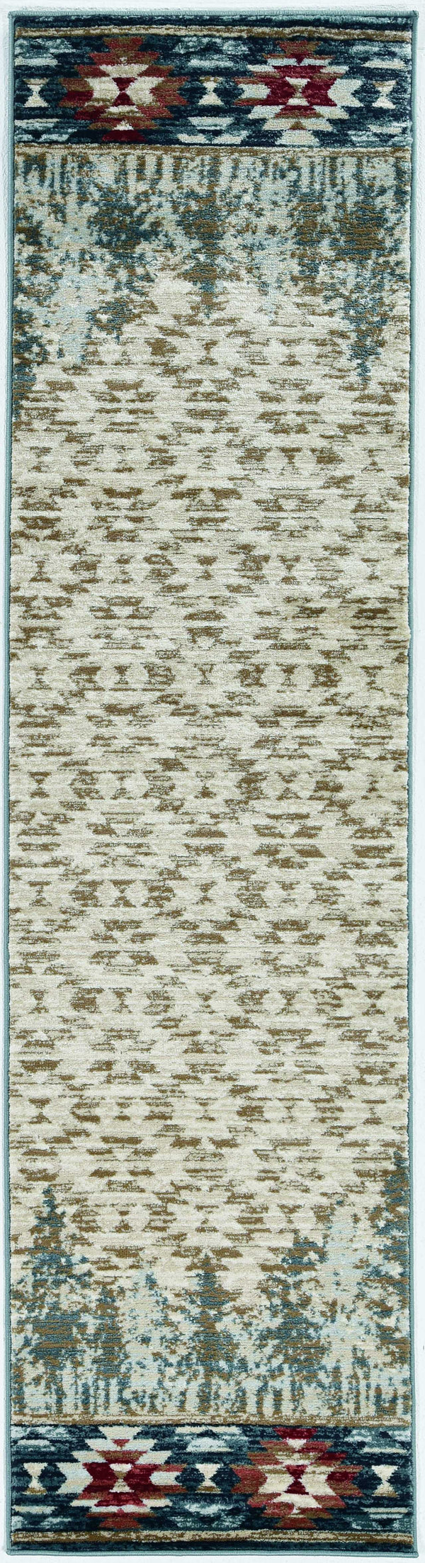 Rugs Runner Rugs 2' x 7'7" Runner Polypropylene Ivory Area Rug 3437 HomeRoots