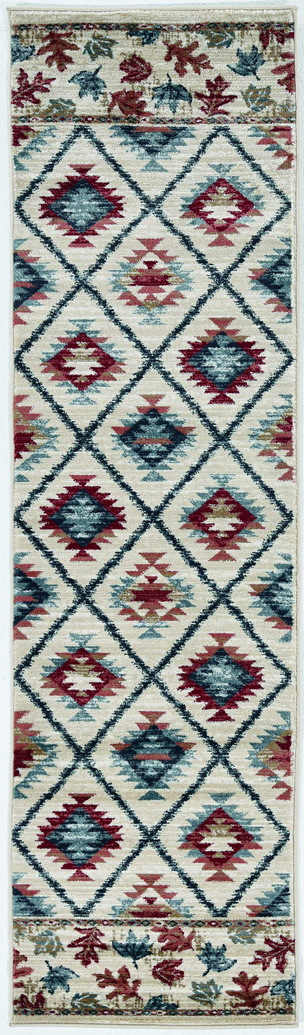Rugs Runner Rugs 2' x 7'7" Runner Polypropylene Ivory Area Rug 3439 HomeRoots