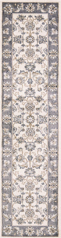 Rugs Runner Rugs - 2' x 7'7" Runner Polypropylene Ivory/Grey Area Rug HomeRoots