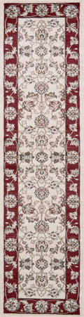 Rugs Runner Rugs - 2' x 7'7" Runner Polypropylene Ivory/Red Area Rug HomeRoots