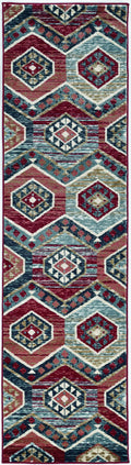 Rugs Runner Rugs - 2' x 7'7" Runner Polypropylene Red Area Rug HomeRoots