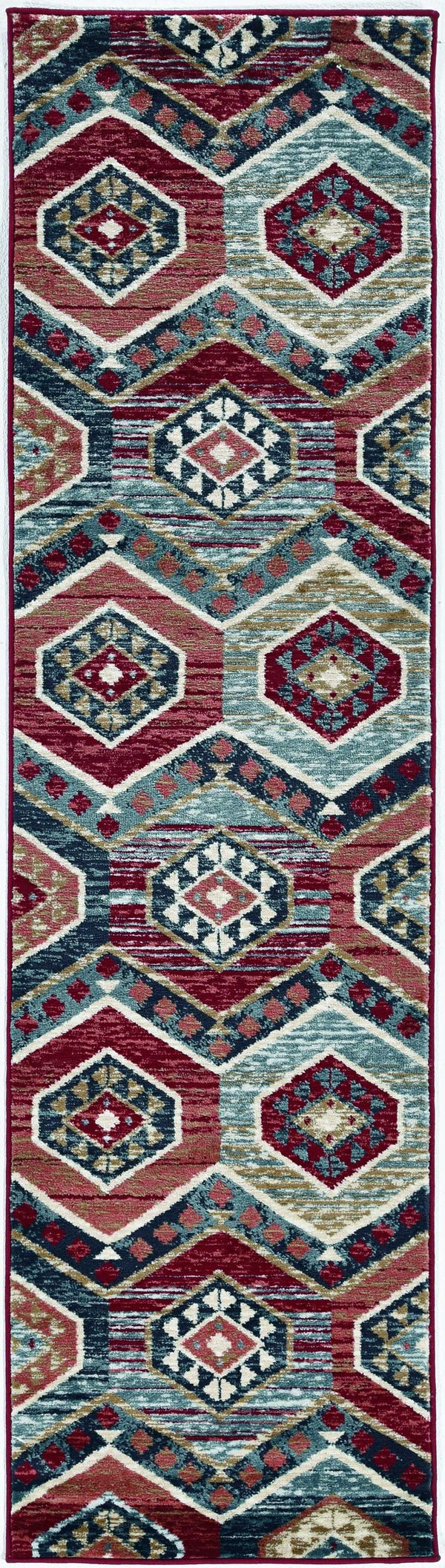Rugs Runner Rugs - 2' x 7'7" Runner Polypropylene Red Area Rug HomeRoots