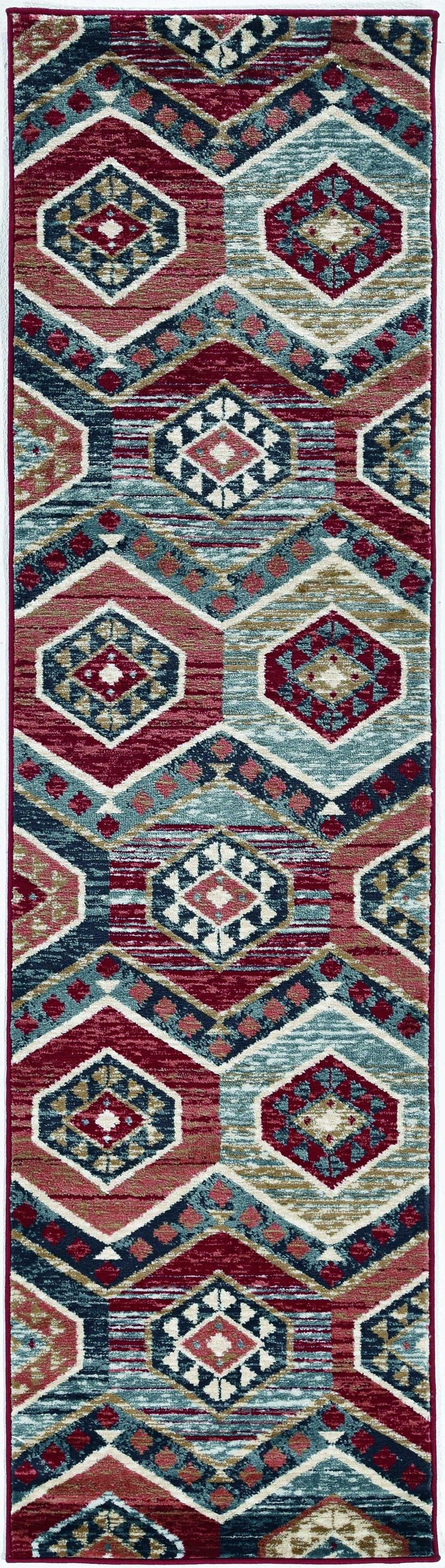 Rugs Runner Rugs - 2' x 7'7" Runner Polypropylene Red Area Rug HomeRoots