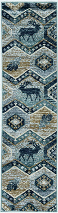 Rugs Runner Rugs - 2' x 7'7" Runner Polypropylene Seafoam Area Rug HomeRoots
