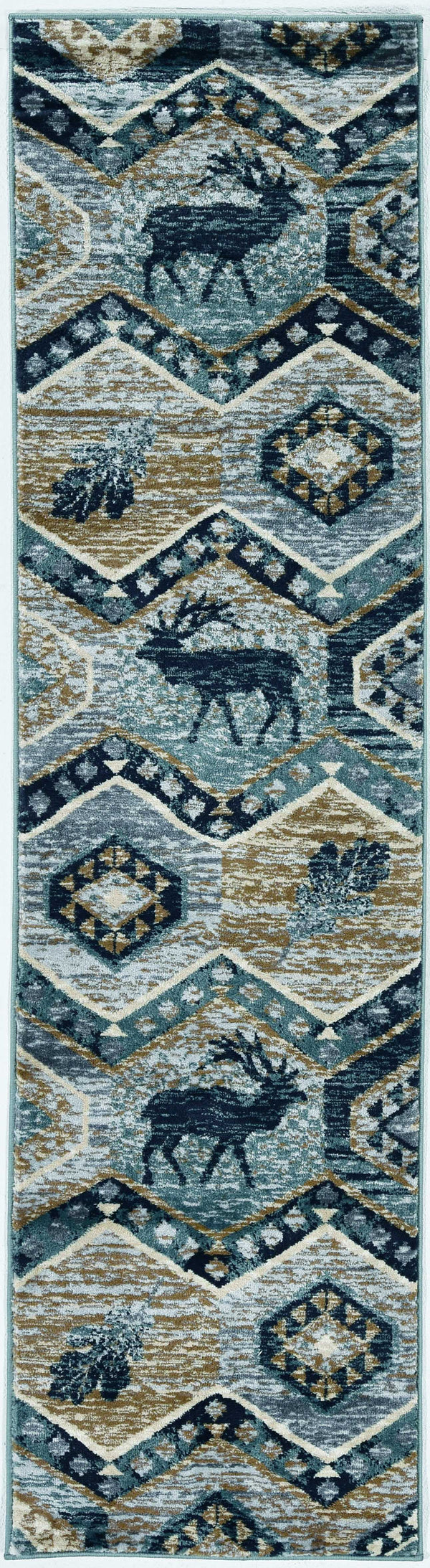 Rugs Runner Rugs - 2' x 7'7" Runner Polypropylene Seafoam Area Rug HomeRoots