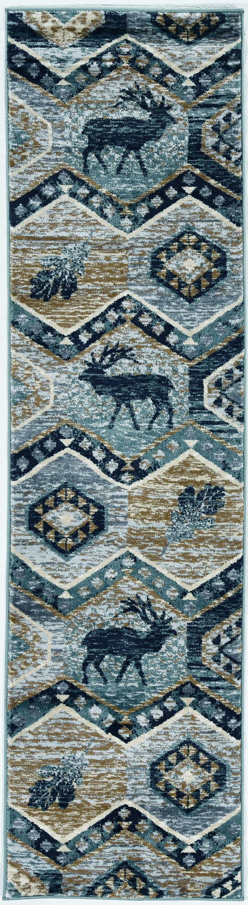 Rugs Runner Rugs - 2' x 7'7" Runner Polypropylene Seafoam Area Rug HomeRoots