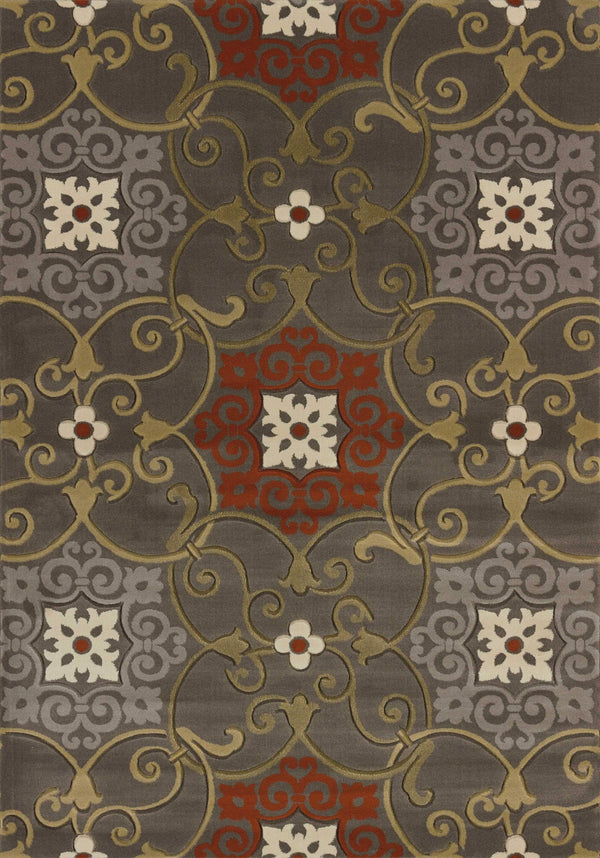 Rugs Runner Rugs 31" x 88" x 0.47" Grey Polypropylene Runner Rug 8552 HomeRoots
