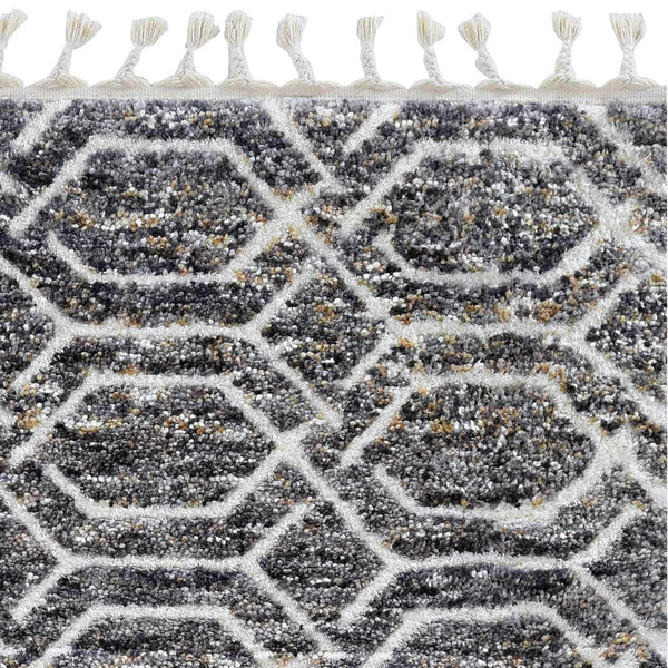 Rugs Rustic Rugs - 94" X 126" X 1" Grey Polyester Rug HomeRoots