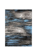 Rugs Shaded Patterned Area Rug In Polyester With Jute Mesh, Small, Blue and Gray Benzara