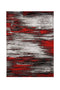 Rugs Shaded Patterned Area Rug In Polyester With Jute Mesh, Small, Red and Gray Benzara
