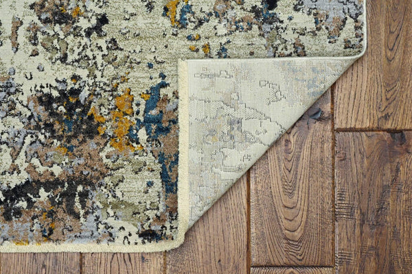 Rugs Silver Rug - 106" X 158" X 0.'25" Silver Polyester Rug HomeRoots
