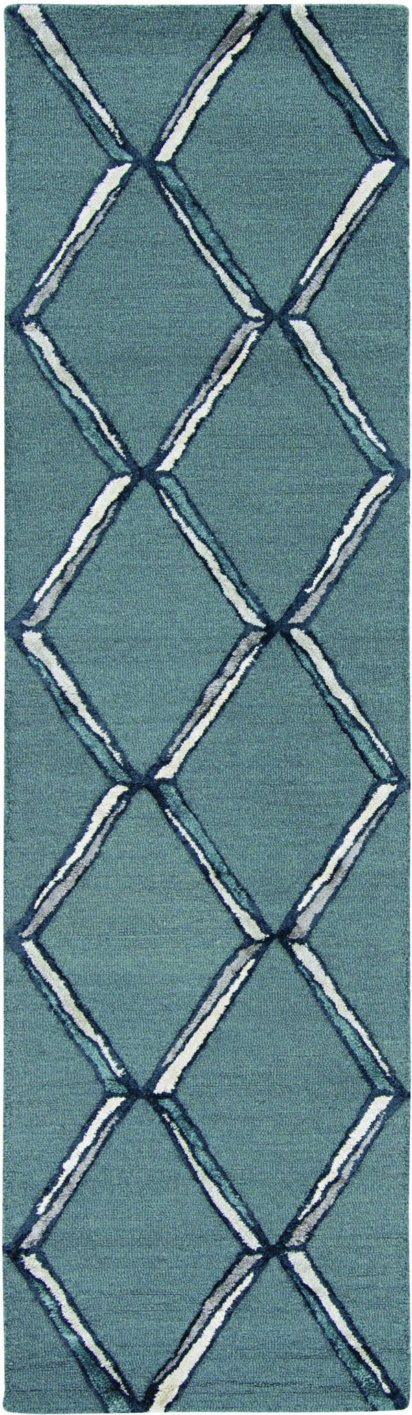 Rugs Silver Rug - 108" X 156" X 0.'5" Charcoal/Silver Wool / Viscose Rug HomeRoots