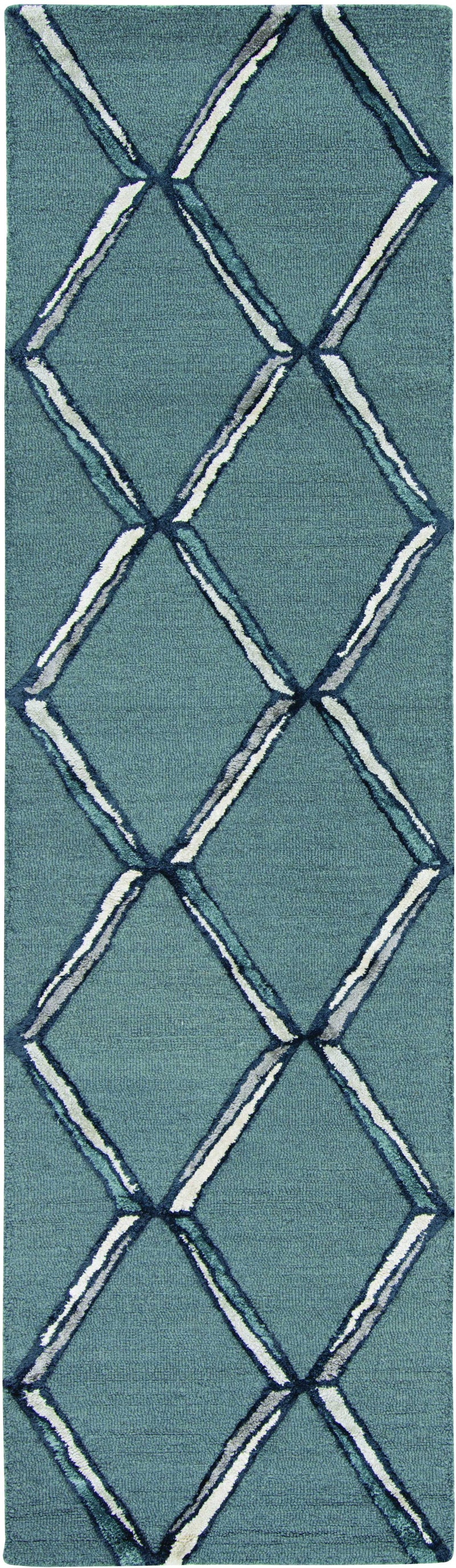 Rugs Silver Rug - 108" X 156" X 0.'5" Charcoal/Silver Wool / Viscose Rug HomeRoots