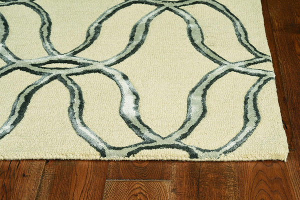 Rugs Silver Rug - 108" X 156" X 0.'5" Silver Wool / Viscose Rug HomeRoots