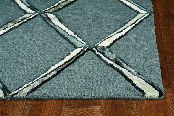 Rugs Silver Rug - 144" X 180" X 0.'5" Charcoal/Silver Wool / Viscose Rug HomeRoots