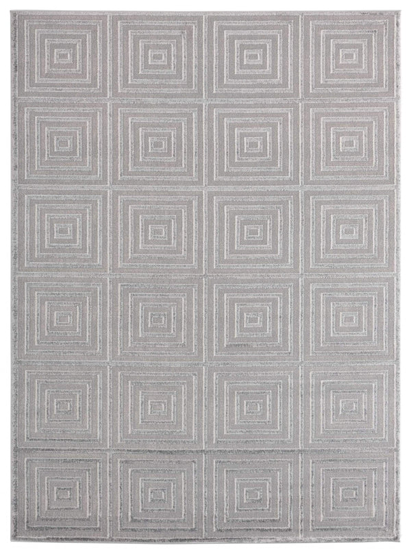 Rugs Silver Rug - 150" x 180" x 0.36" Silver Polyester/Olefin Oversize Rug HomeRoots