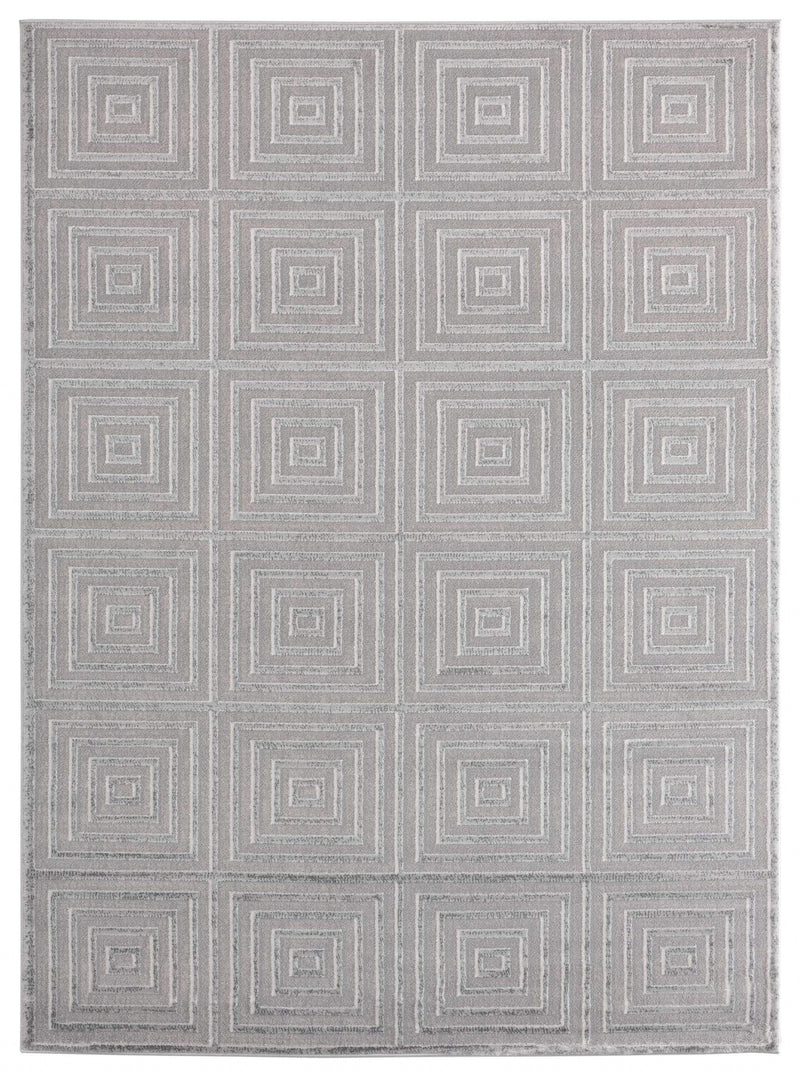 Rugs Silver Rug - 150" x 180" x 0.36" Silver Polyester/Olefin Oversize Rug HomeRoots