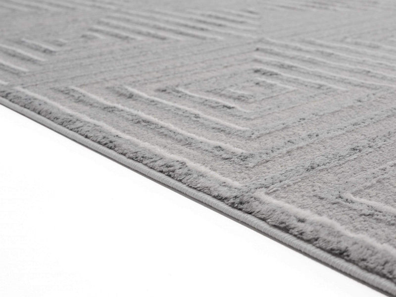 Rugs Silver Rug - 150" x 180" x 0.36" Silver Polyester/Olefin Oversize Rug HomeRoots