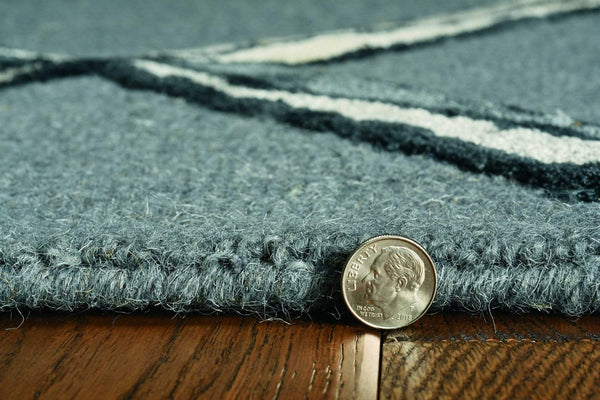 Rugs Silver Rug - 27" X 96" X 0.'5" Charcoal/Silver Wool / Viscose Rug HomeRoots