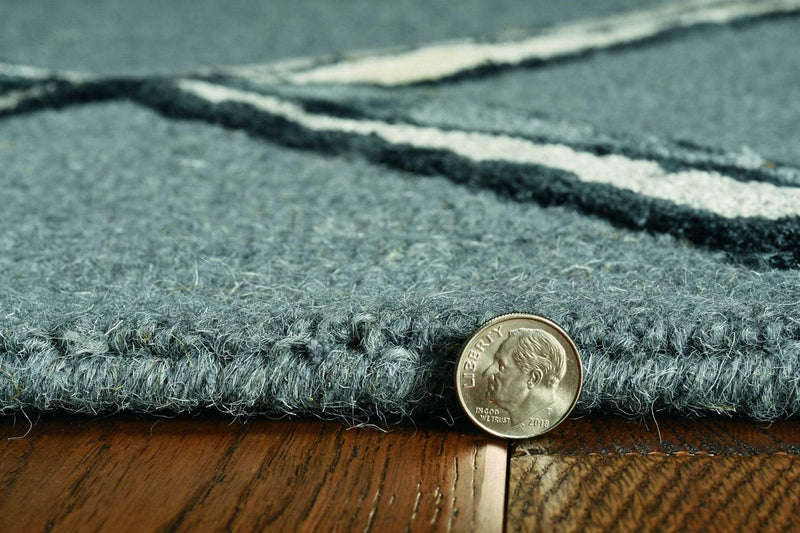 Rugs Silver Rug - 27" X 96" X 0.'5" Charcoal/Silver Wool / Viscose Rug HomeRoots