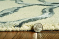 Rugs Silver Rug - 27" X 96" X 0.'5" Silver Wool / Viscose Rug HomeRoots