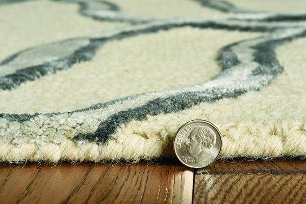 Rugs Silver Rug - 27" X 96" X 0.'5" Silver Wool / Viscose Rug HomeRoots