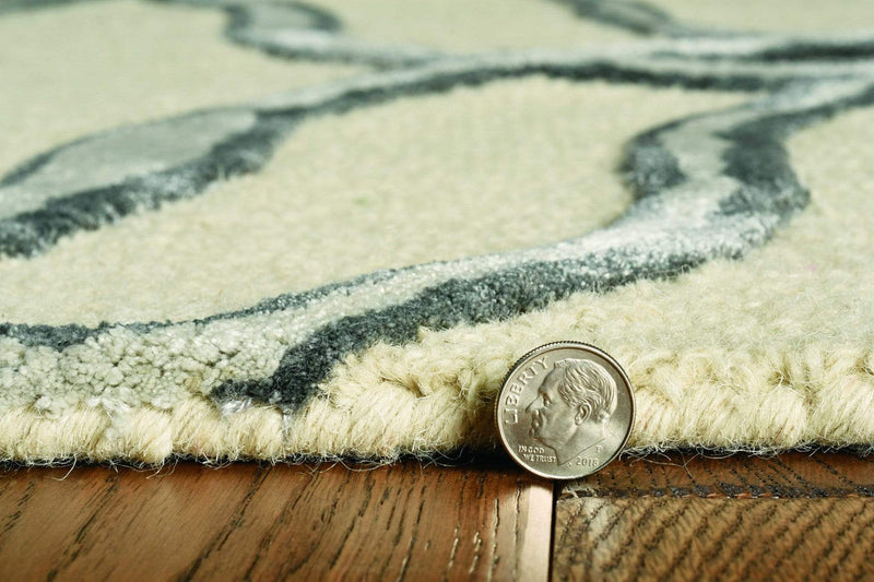 Rugs Silver Rug - 27" X 96" X 0.'5" Silver Wool / Viscose Rug HomeRoots