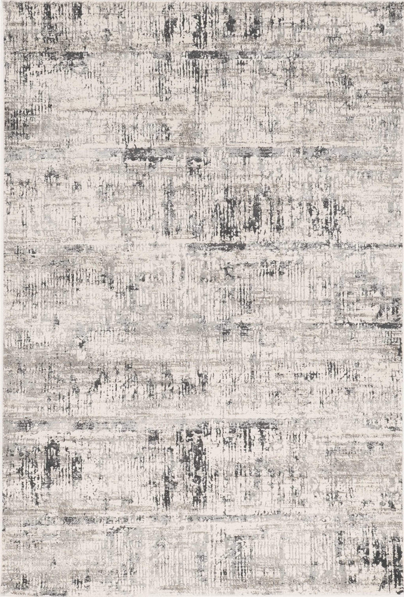 Rugs Silver Rug - 3'3" x 4'7" Polypropylene and Viscose Ivory Silver Area Rug HomeRoots