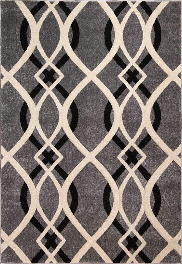 Rugs Silver Rug - 31" x 50" x 0.5" Grey Polypropylene Accent Rug HomeRoots