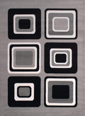 Rugs Silver Rug - 33" x 39" x 0.31" Silver Polypropylene Accent Rug HomeRoots