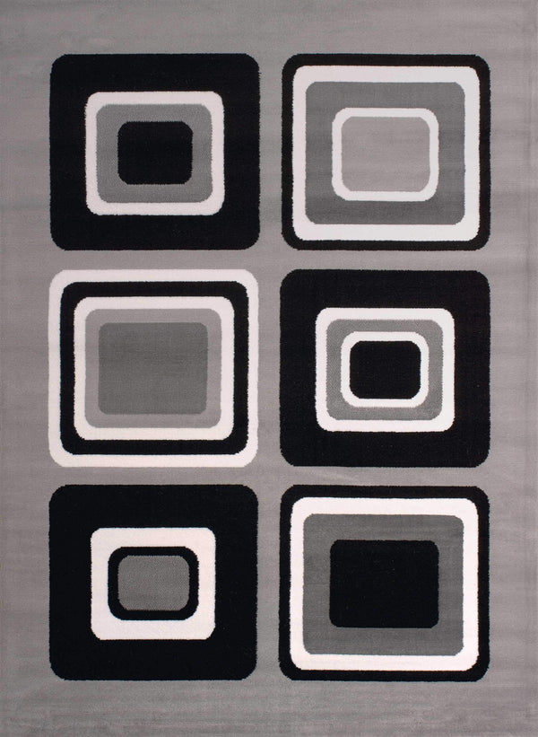 Rugs Silver Rug - 33" x 39" x 0.31" Silver Polypropylene Accent Rug HomeRoots