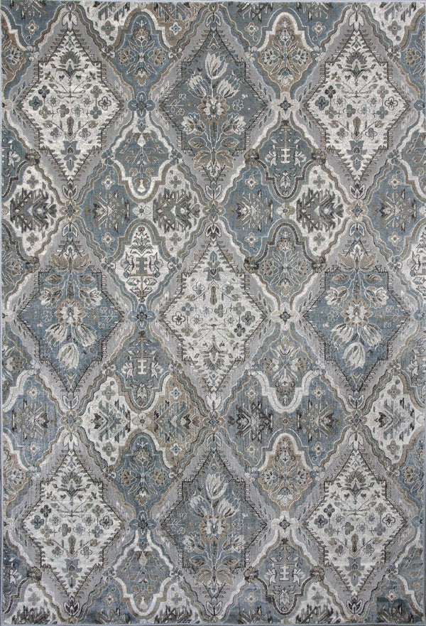 Rugs Silver Rug 5'3" x 7'7" Viscose Silver Area Rug 2902 HomeRoots